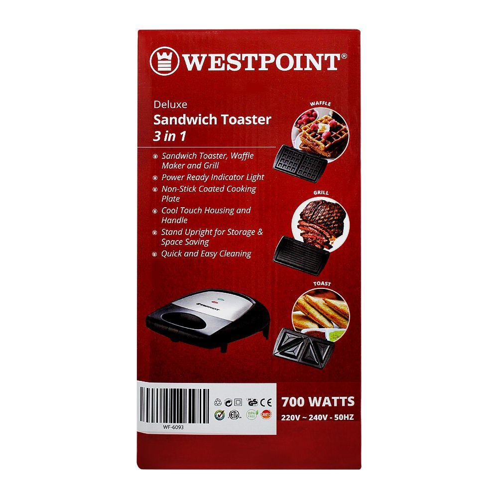 WestPoint Sandwich Toaster 3 in 1 WF-6093