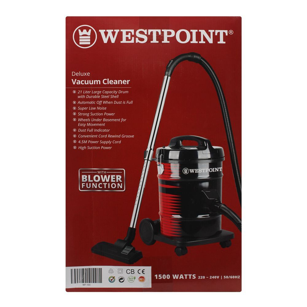 WestPoint Deluxe Vacuum Cleaner 21L |  1500W | WF-103