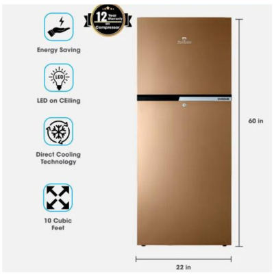 Dawlance 9169 Chrome 12 Cubic Feet Refrigerator Touch Display, Voltage 230 (V) | Unbeatable Prices