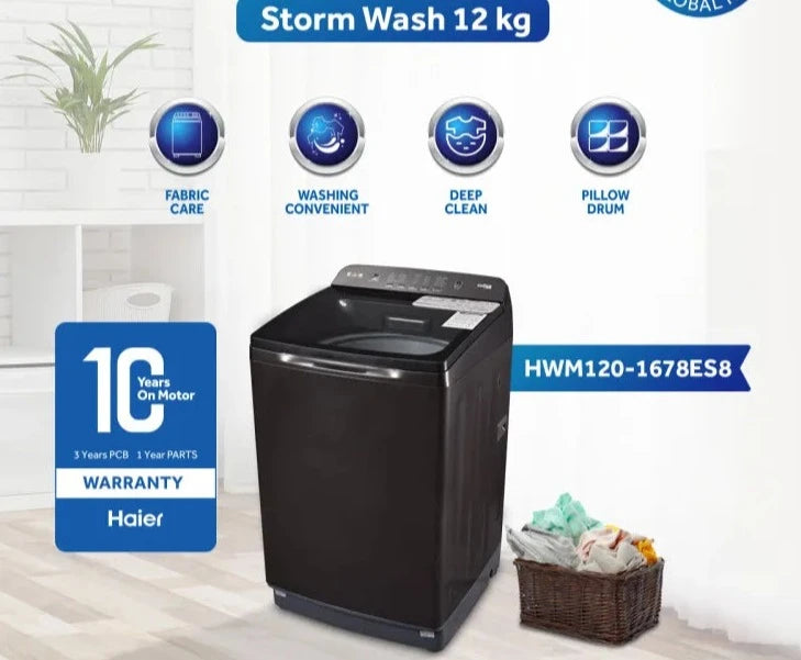 Haier 120-1678 Storm Wash Top Load Washing Machine | 12 Kg | Available at the Best Price