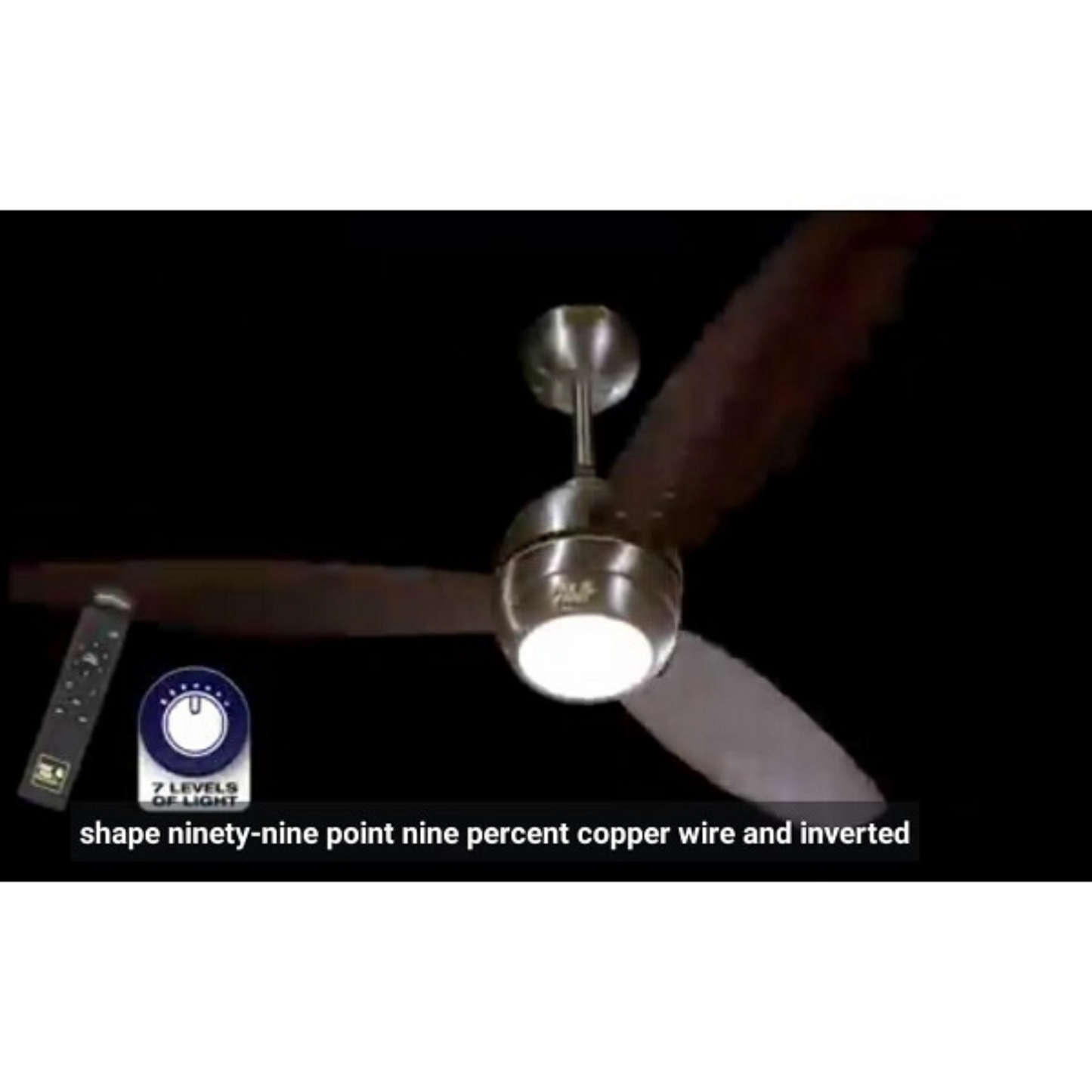 Pak Fan 56''AC/DC Elegance Black/ Off white | Pure Copper Wire | With Light