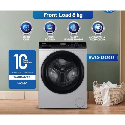 Haier 80-12929S3 Fully Automatic | Front Loading Washing Machine | 8 Kg | Best Rate at New Aftab Center