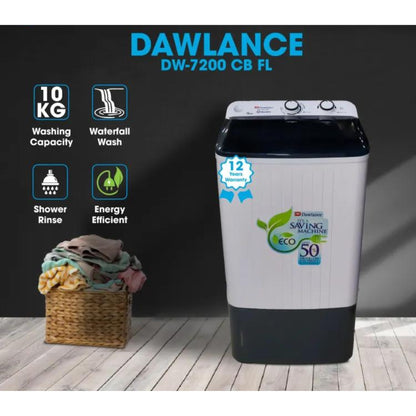 Dawlance 7200 CB FL Single Tub Washer | 10 Kg | 10 Years Brand Warranty | Buy With Confidence AT New Aftab Centre