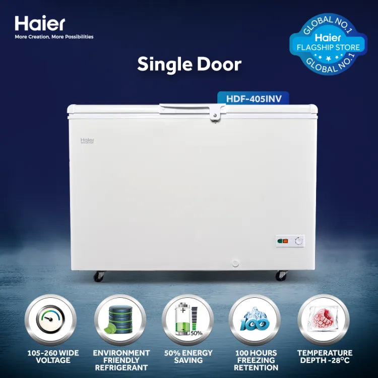 Haier HDF - 405 Inverter Deep Freezer 15CFT -Single Door-Convertible