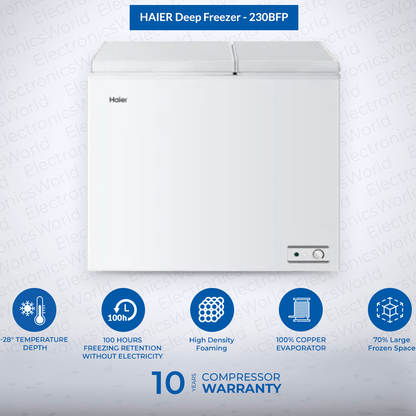 Haier HDF -  230 Regular Deep Freezer 11CFT -  2 in 1 Double Door