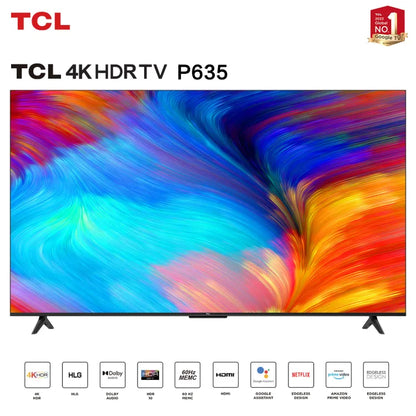 TCL 55 Inch P635 4K HDR LED TV - Google TV UI  - Android R - 2 Years Warranty