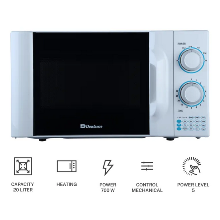 Dawlance MD‑4 20L microwave oven white 