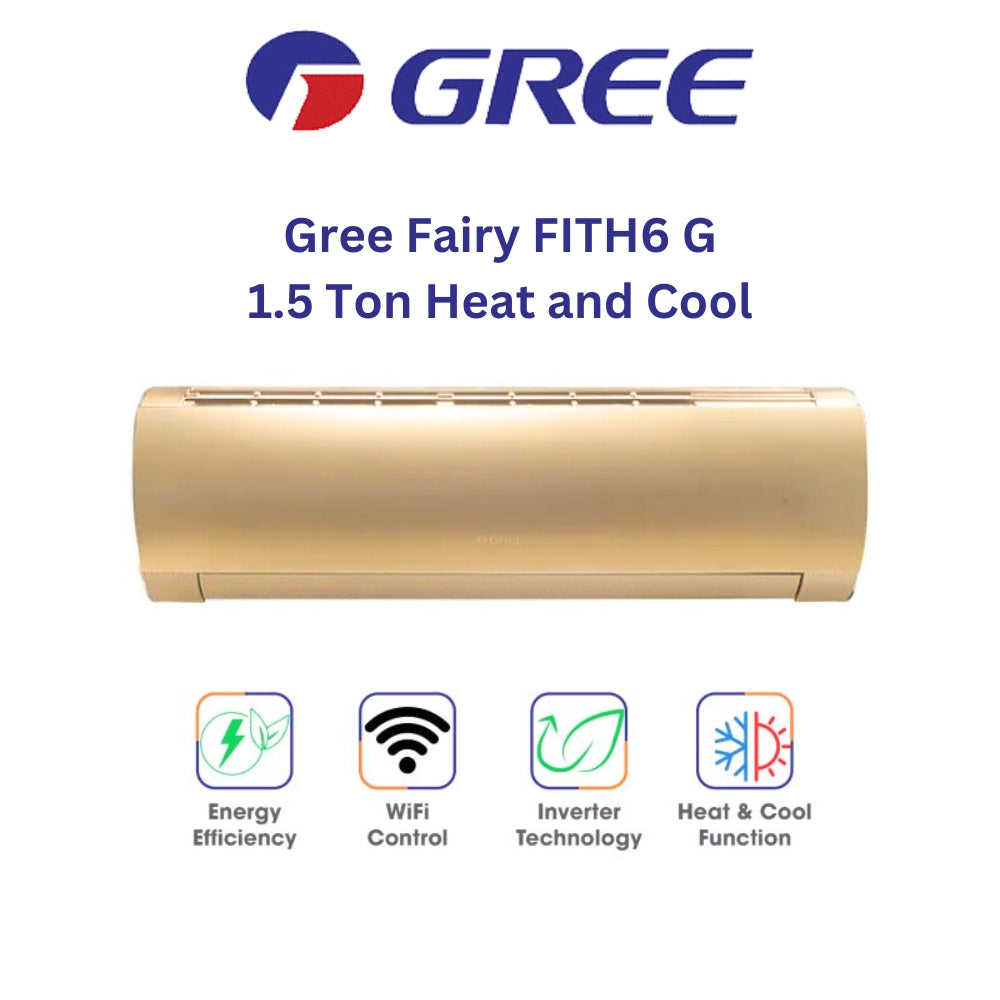 GREE 12FITH6G 1.5 TON Split AC Fairy Series Inverter 4-Way Air Flow, Low Voltage Startup, Turbo Mode