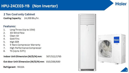 Haier Cabinet AC HPU-24CE03/X-IK - 2 Ton Non-Inverter