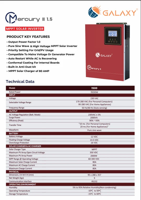 GALAXY Inverter Mercury II 2200 | 1.5 KW