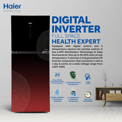 Haier 368 IARA Inverter Refrigerator 14 Cubic  - Antibacterial Panel - 5 Way Evaporator - 2 Times Fresher - 10 Years Warranty