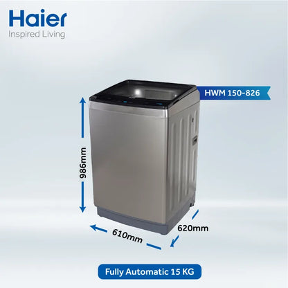 Haier 150-826 Top Loading Fully Automatic | 15 kg | 10 Years Brand Warranty | Best Rate at New Aftab Center