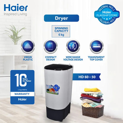 Haier 60-50 Single Tub Spinner | 6kg | 10 Years Brand Warranty | Authorized Haier partner