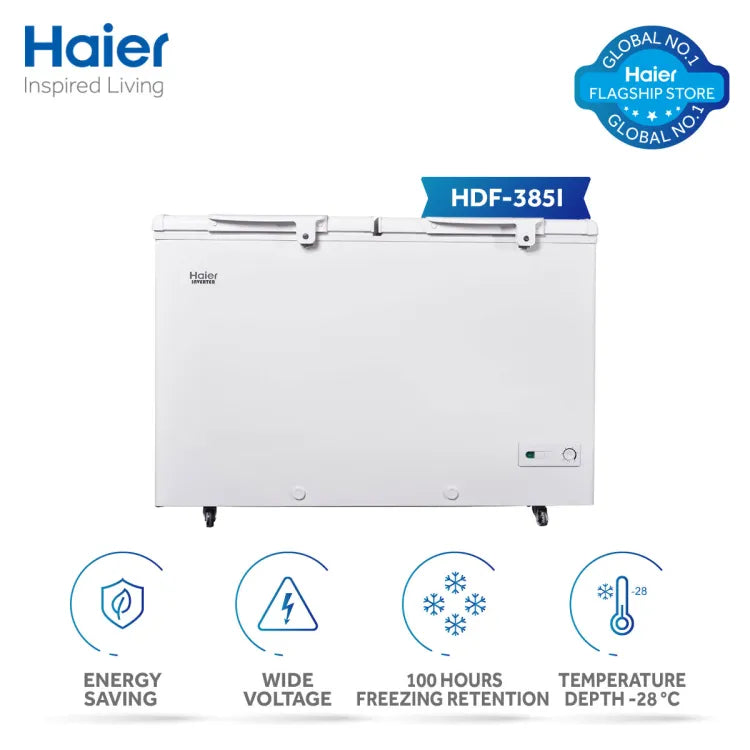 Haier HDF - 385 Inverter Deep Freezer 14CFT - Double Door