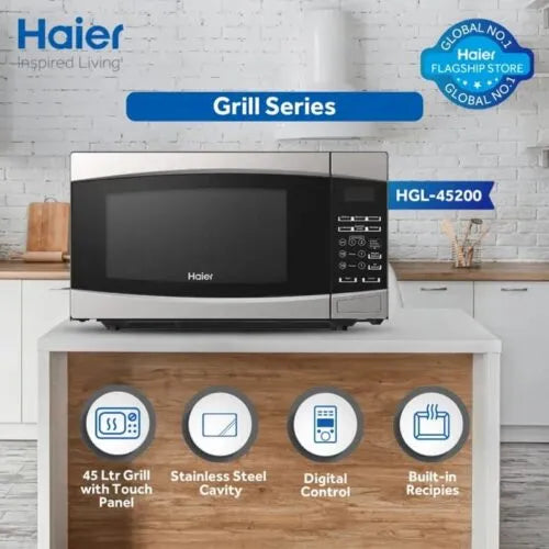 Haier 45200 45 Liters GRILL SERIES Microwave Oven large capacity, Easy clean, Digital Control